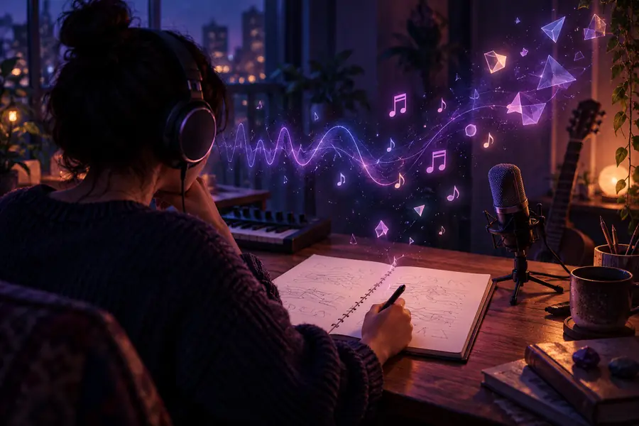 Illustration representing an early, loosely defined music idea