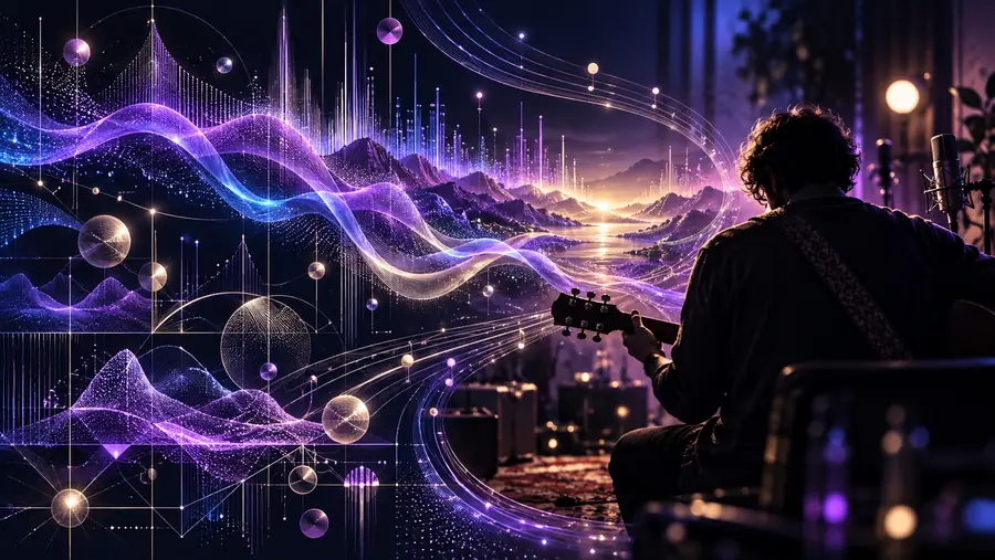 Illustration accompanying a comparison of generated songs and artists