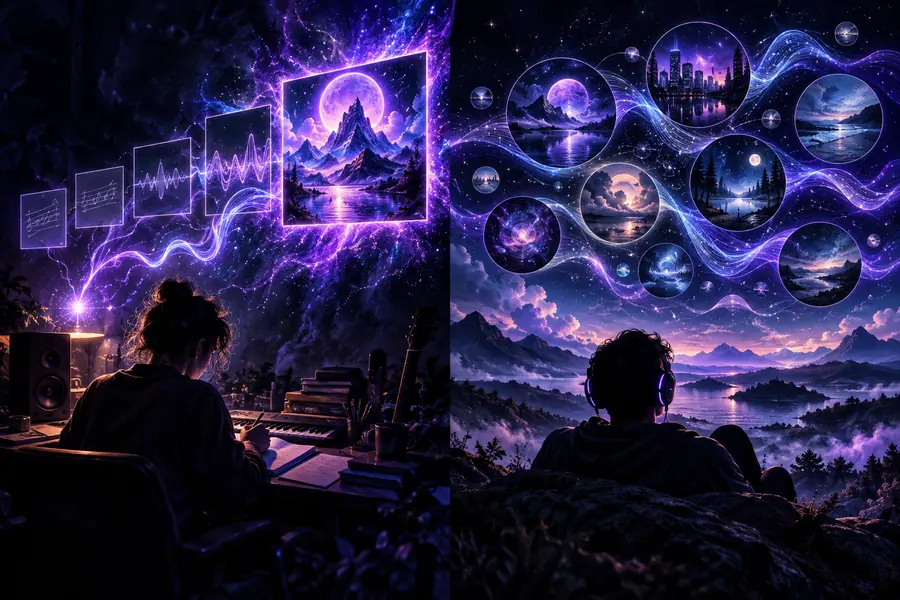 Illustrative image for comparing a custom music direction with a curated playlist